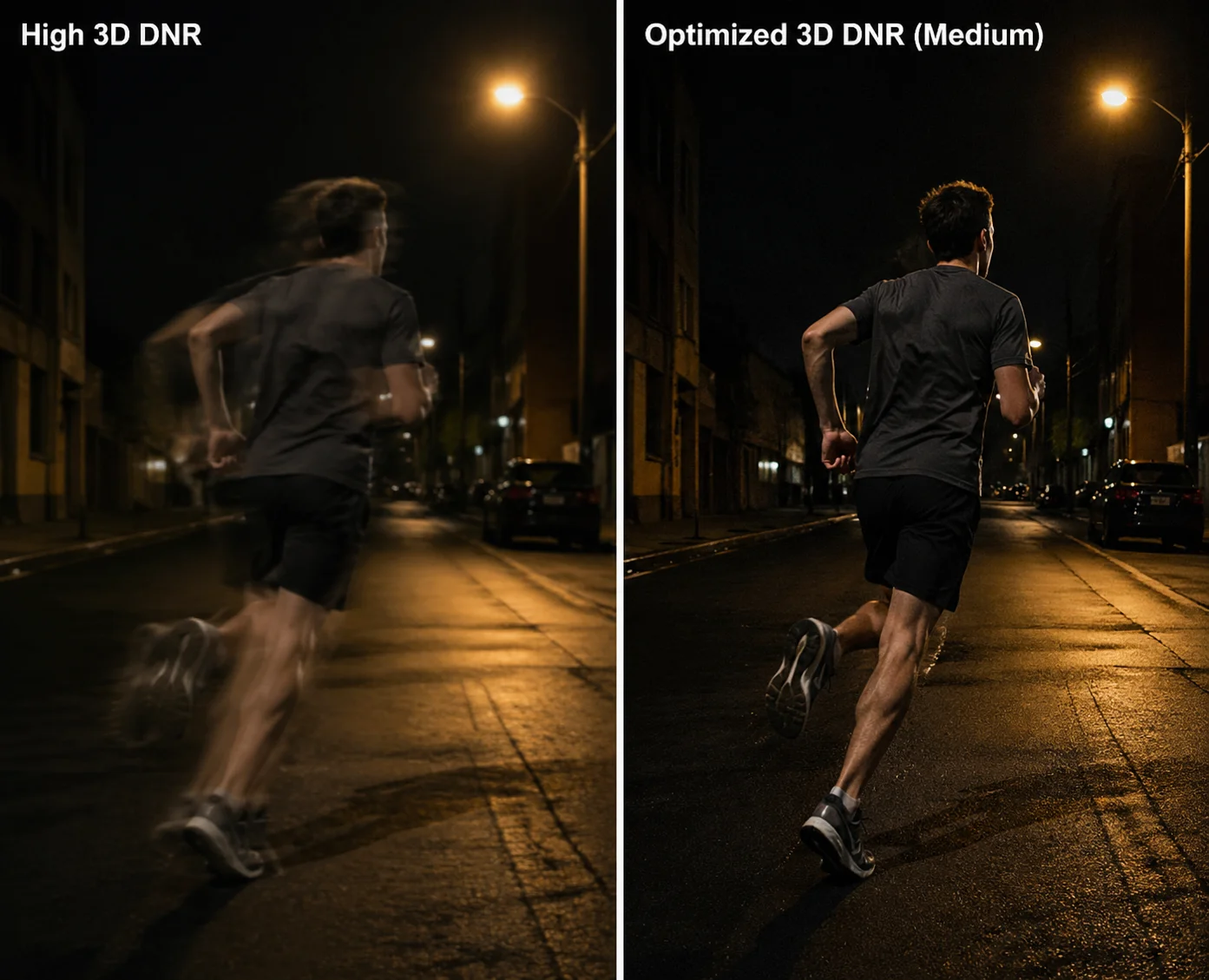 Reduce ghosting effect 3D DNR moving targets PTZ camera
