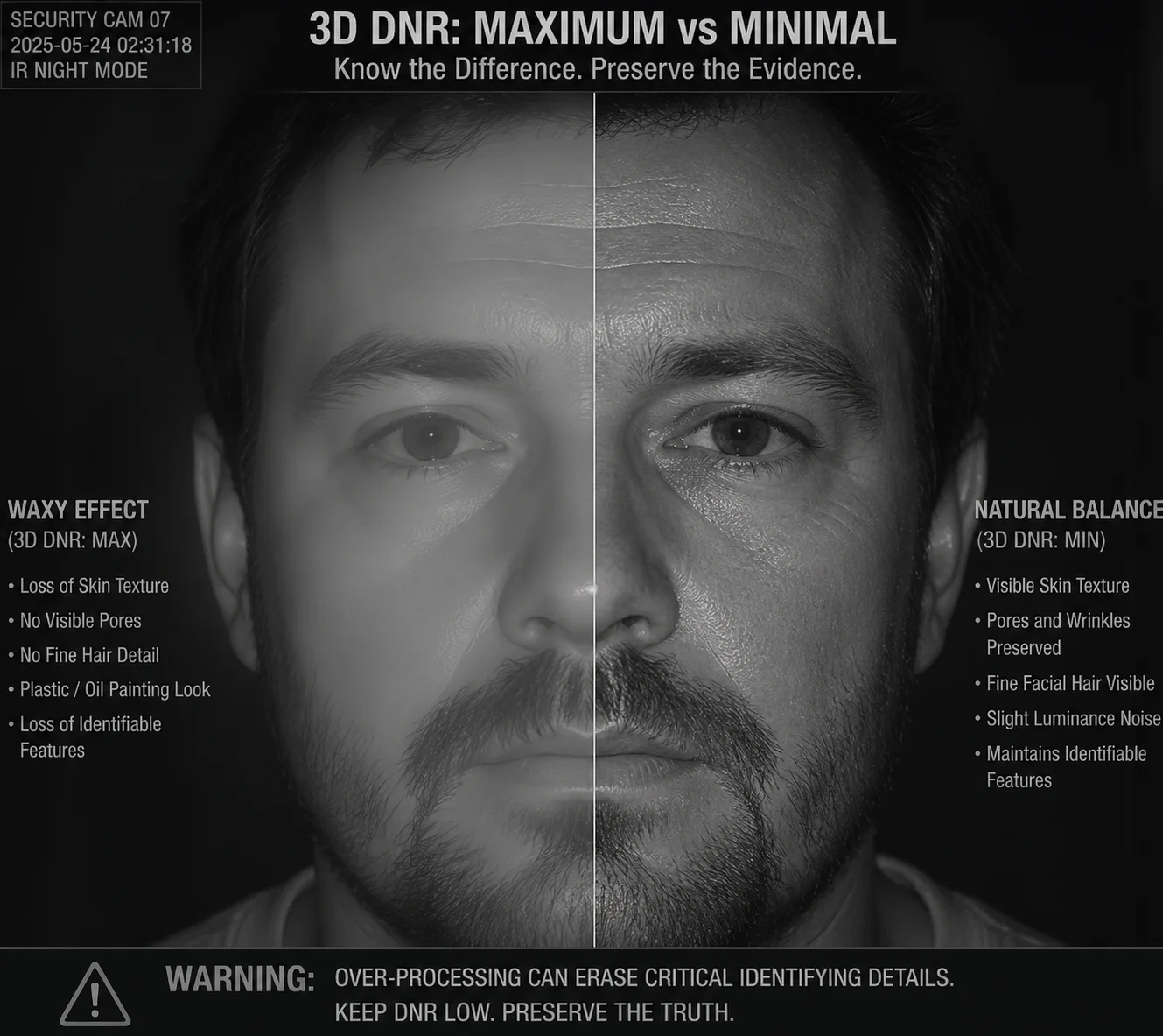 Waxy image maximum 3D DNR over-processing PTZ camera