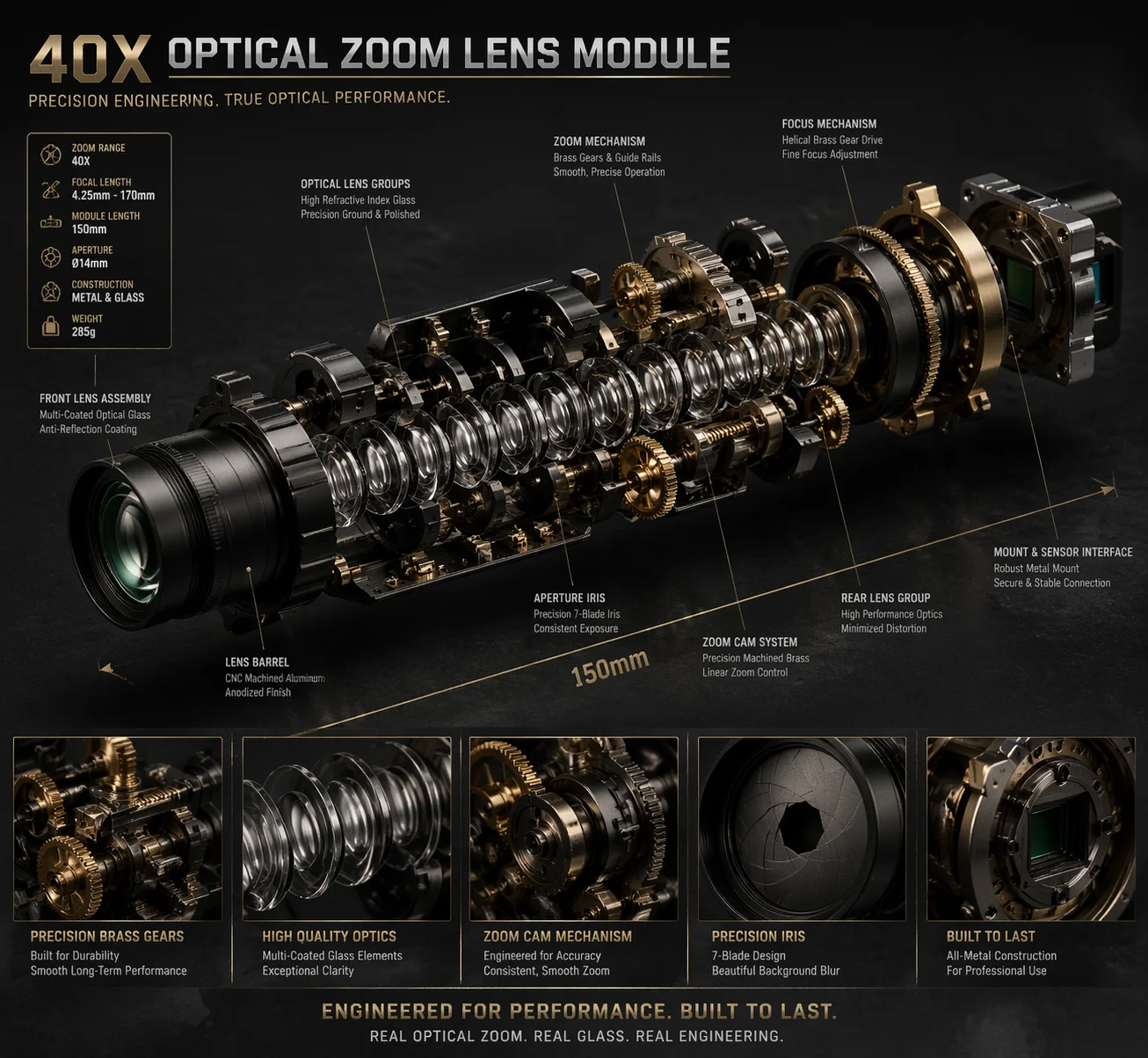 hardware components confirm true optical zoom PTZ camera