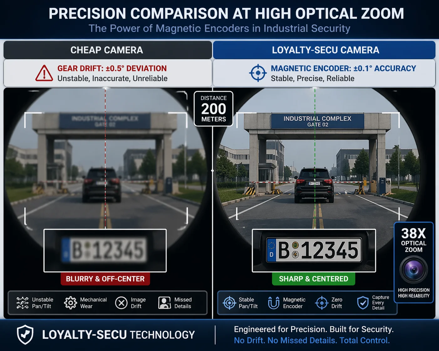 PTZ camera preset deviation tolerance over time