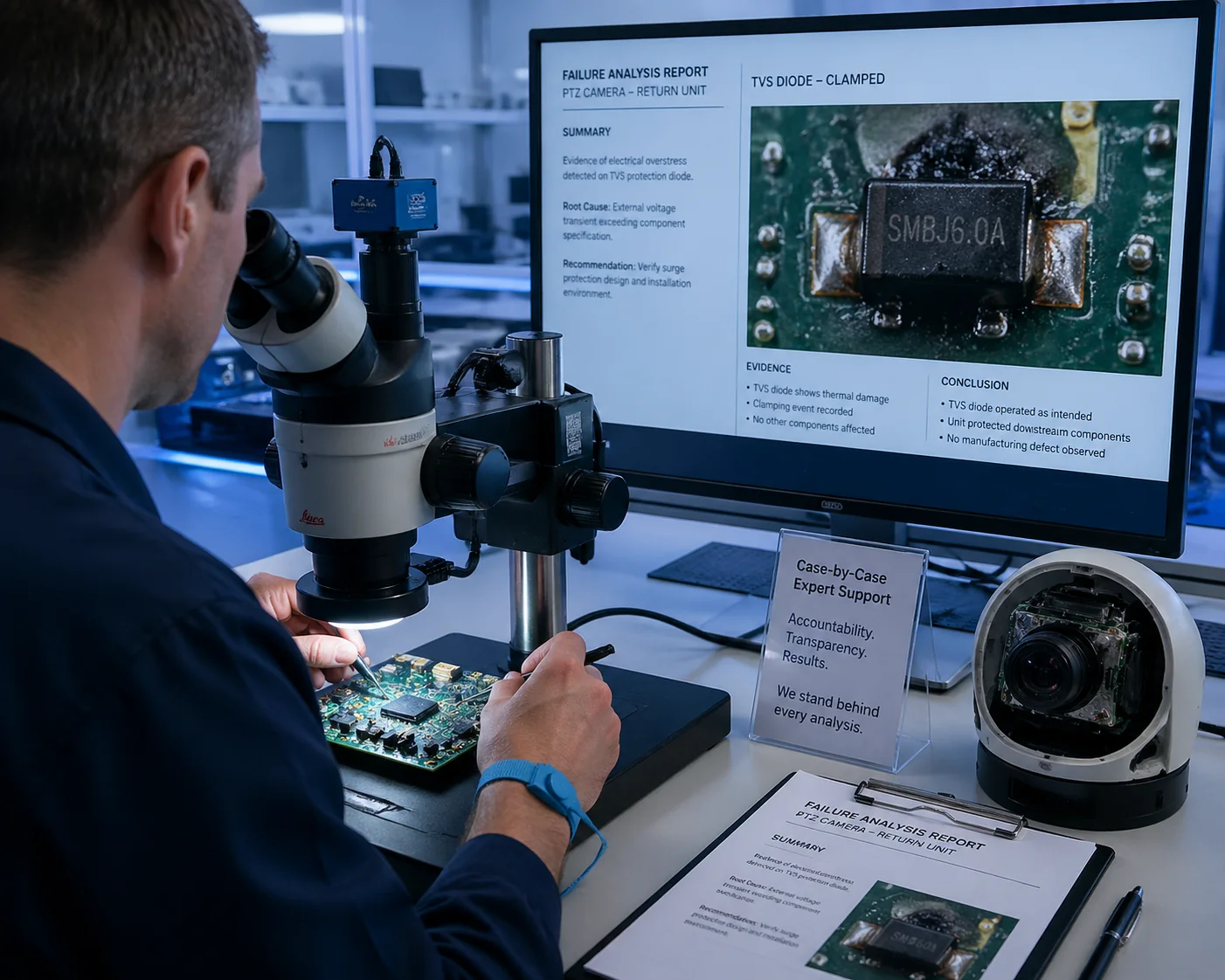 camera warranty policy electrical surge lightning damage