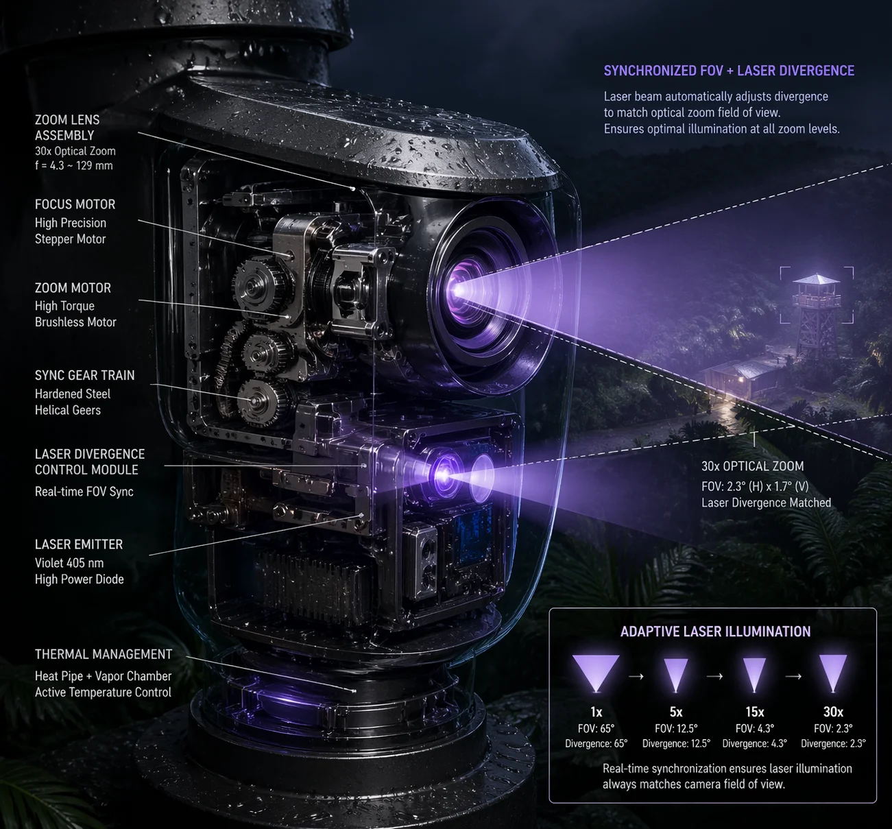 laser intensity adjustment high humidity environment settings