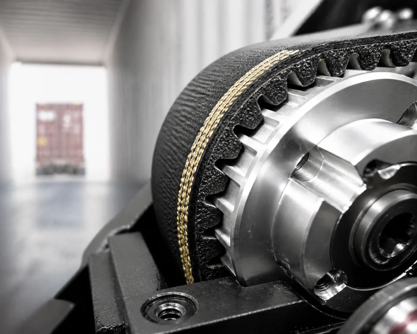 PTZ camera timing belt Kevlar reinforced shipping vibration