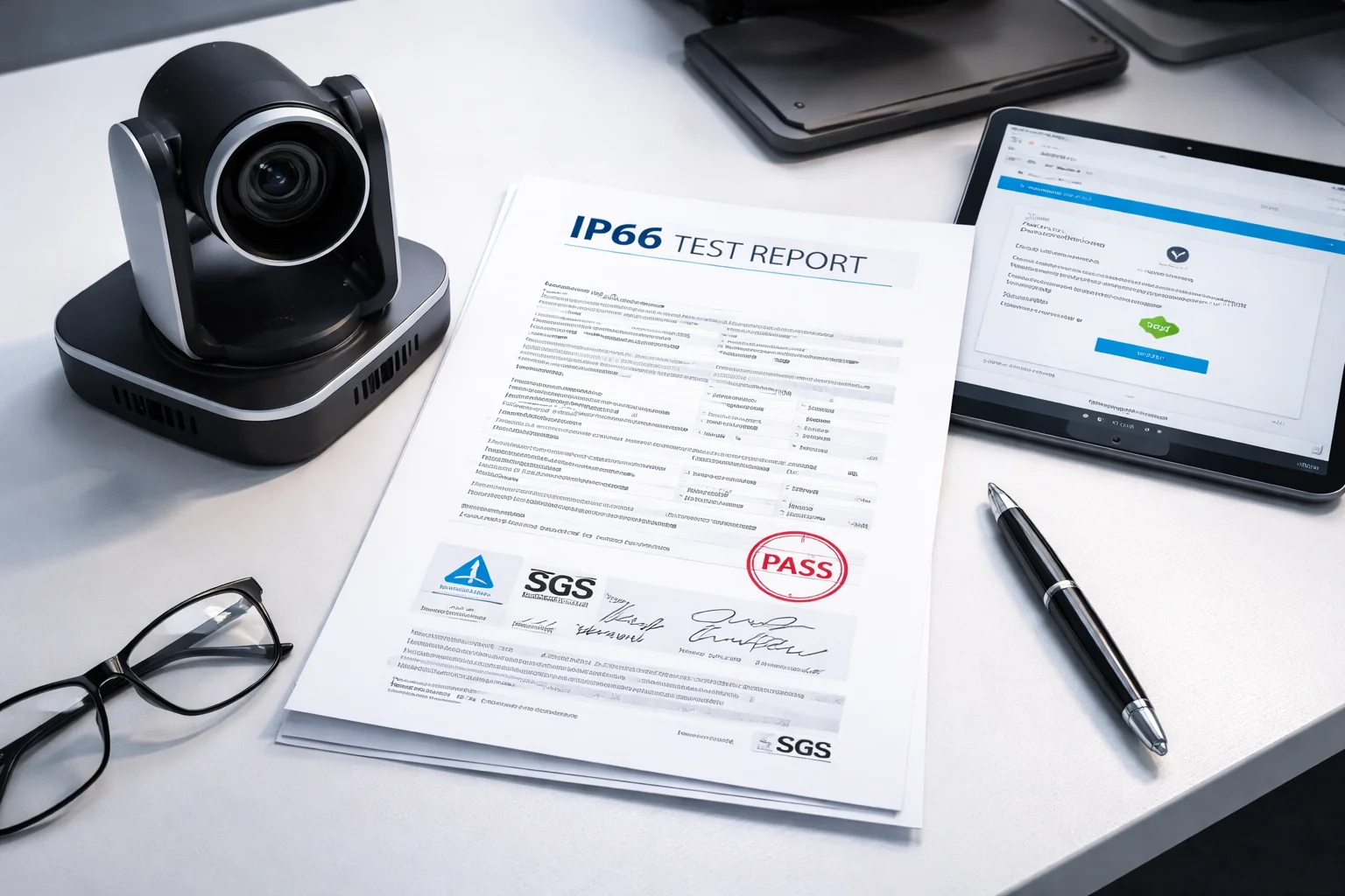 IP66 test report verification from accredited lab