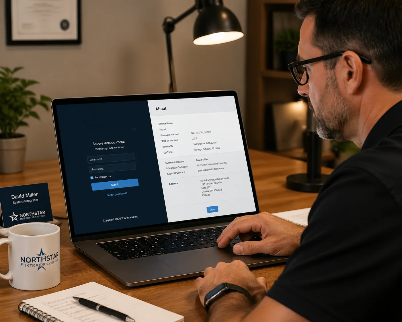 Customizing camera login logo and about page for white-label branding