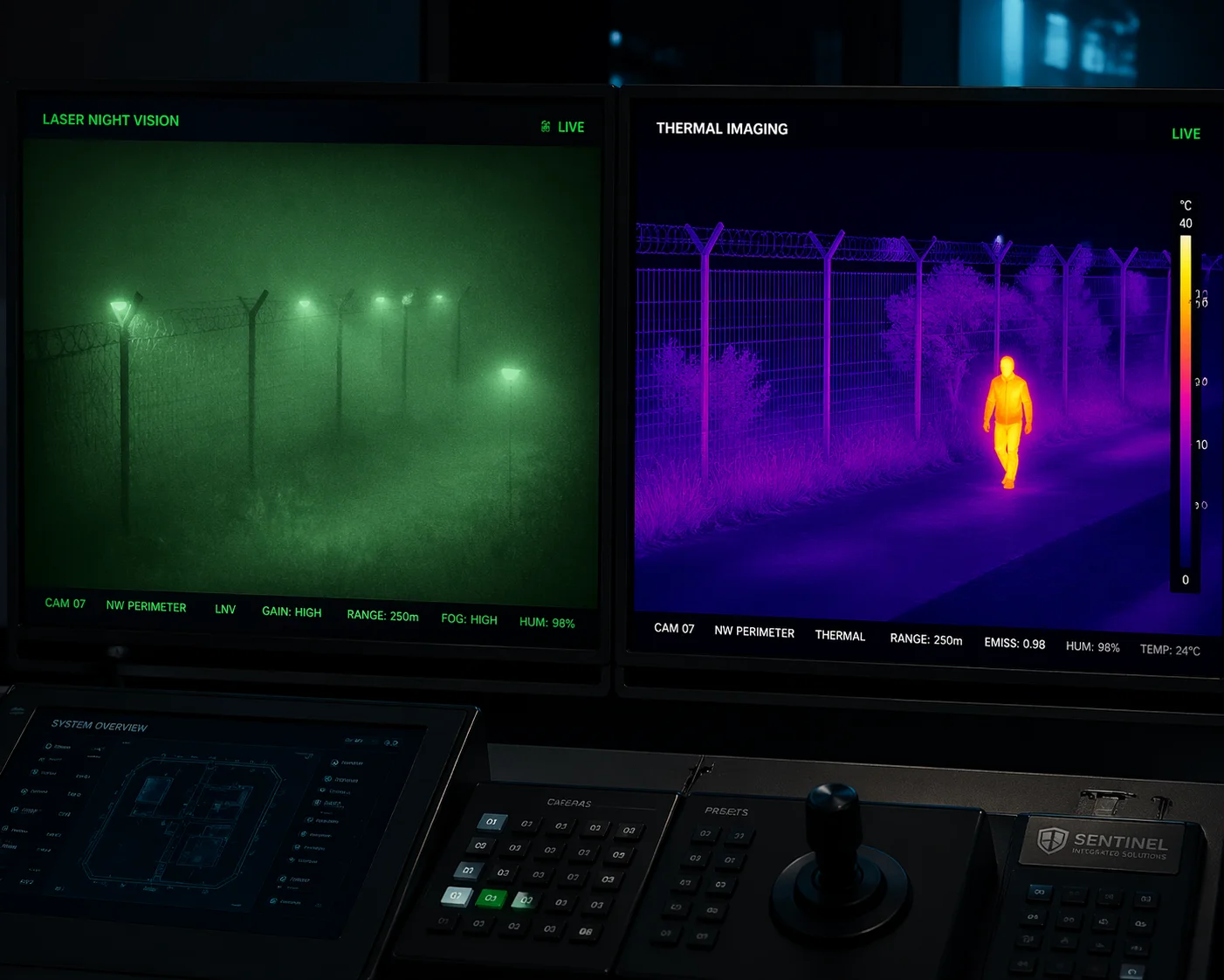 long-range night vision blurry damp air humidity cause