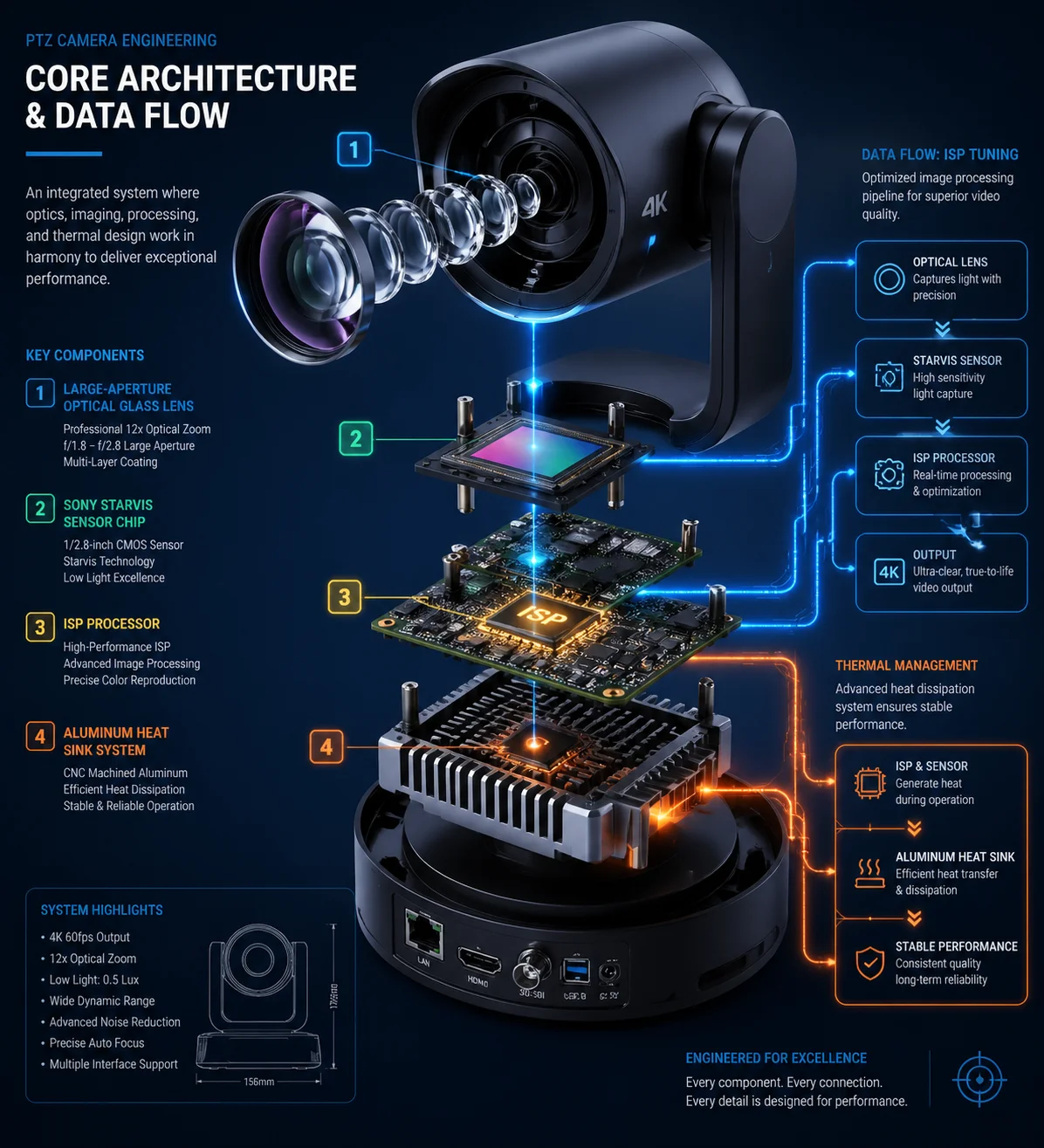 Low-light performance variation between PTZ camera factories