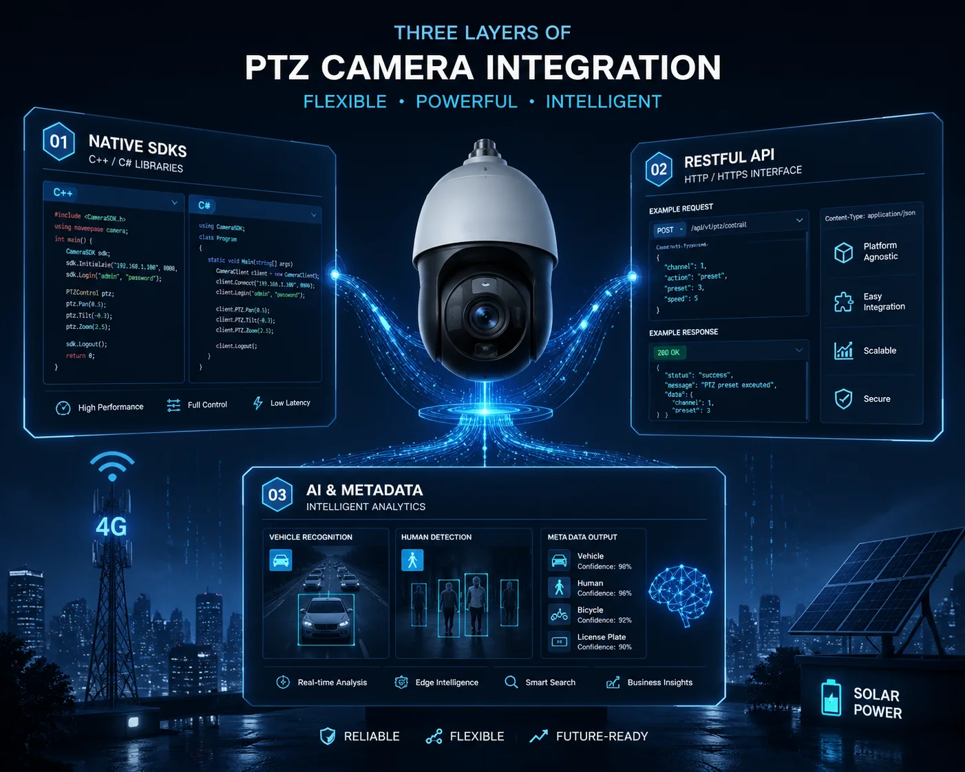 SDK documentation for PTZ camera integration into security platform