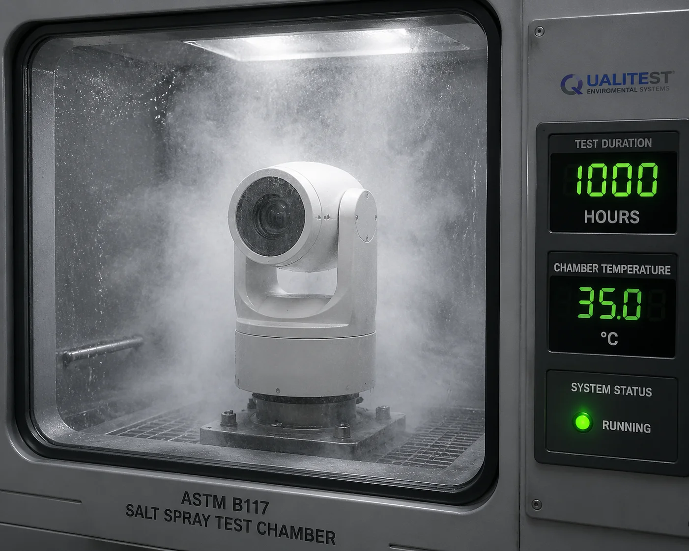 salt spray test PTZ camera housing ASTM B117