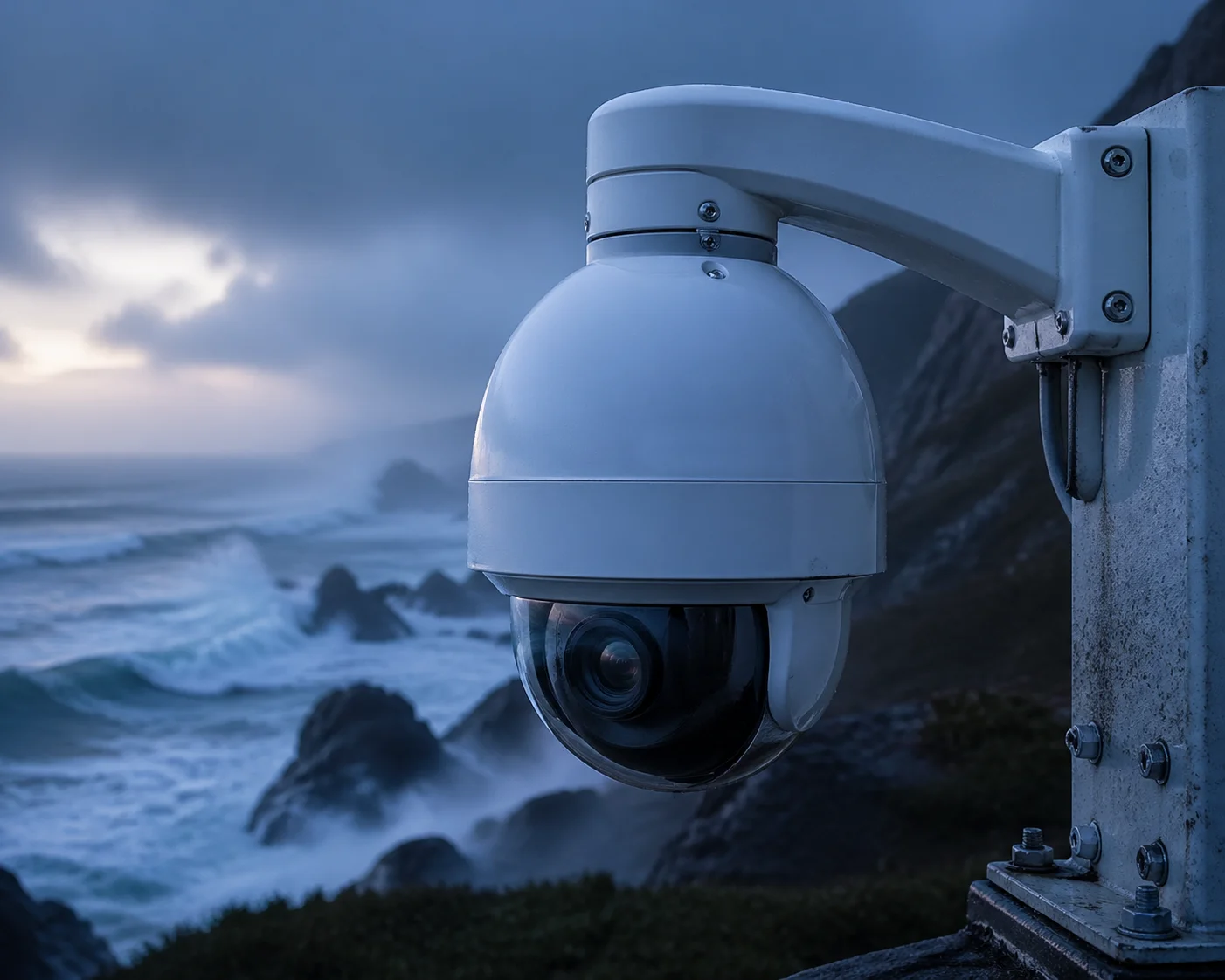 die-cast aluminum PTZ camera housing coastal salt environment