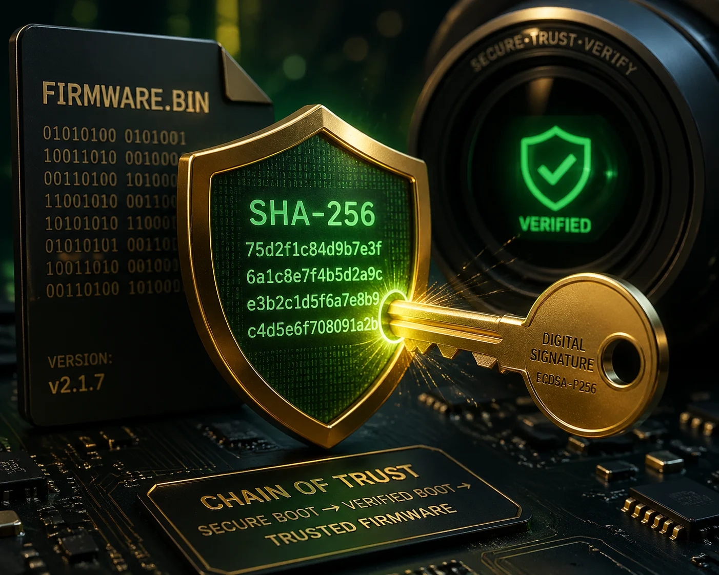 Firmware integrity verification process for security cameras