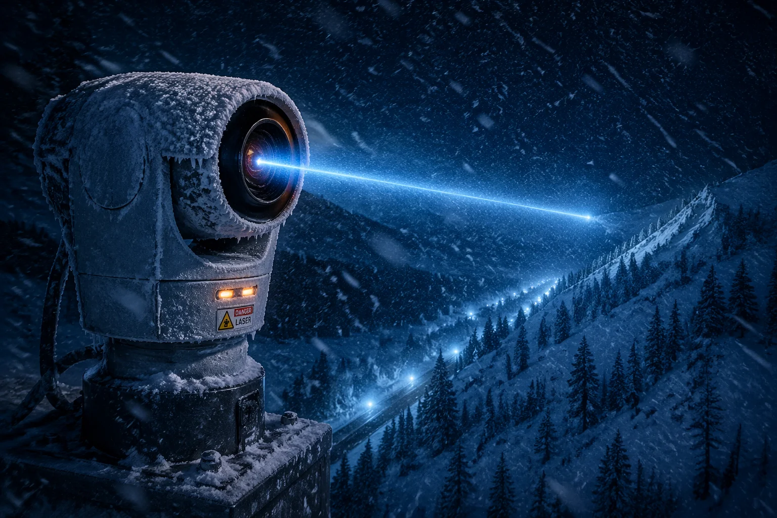 800m laser night vision winter snow North America performance