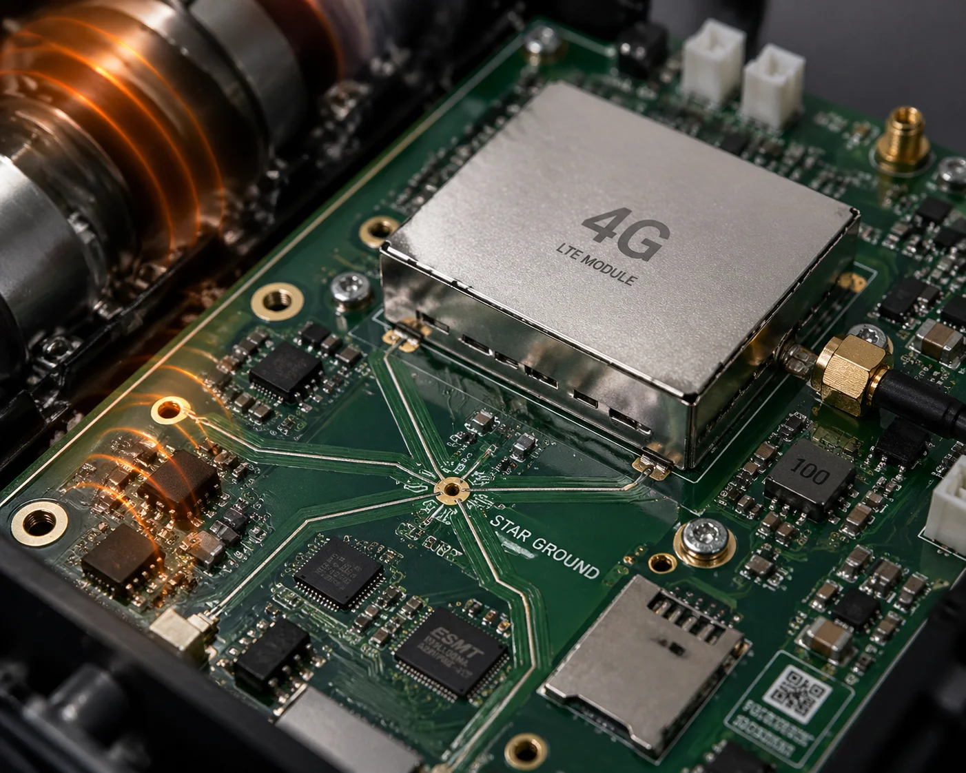 Internal PCB shielding for 4G module in PTZ camera