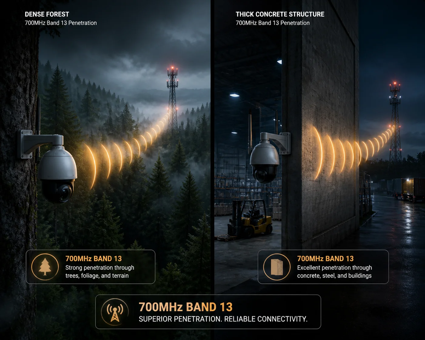 PTZ camera Band 13 Verizon 700MHz coverage verification