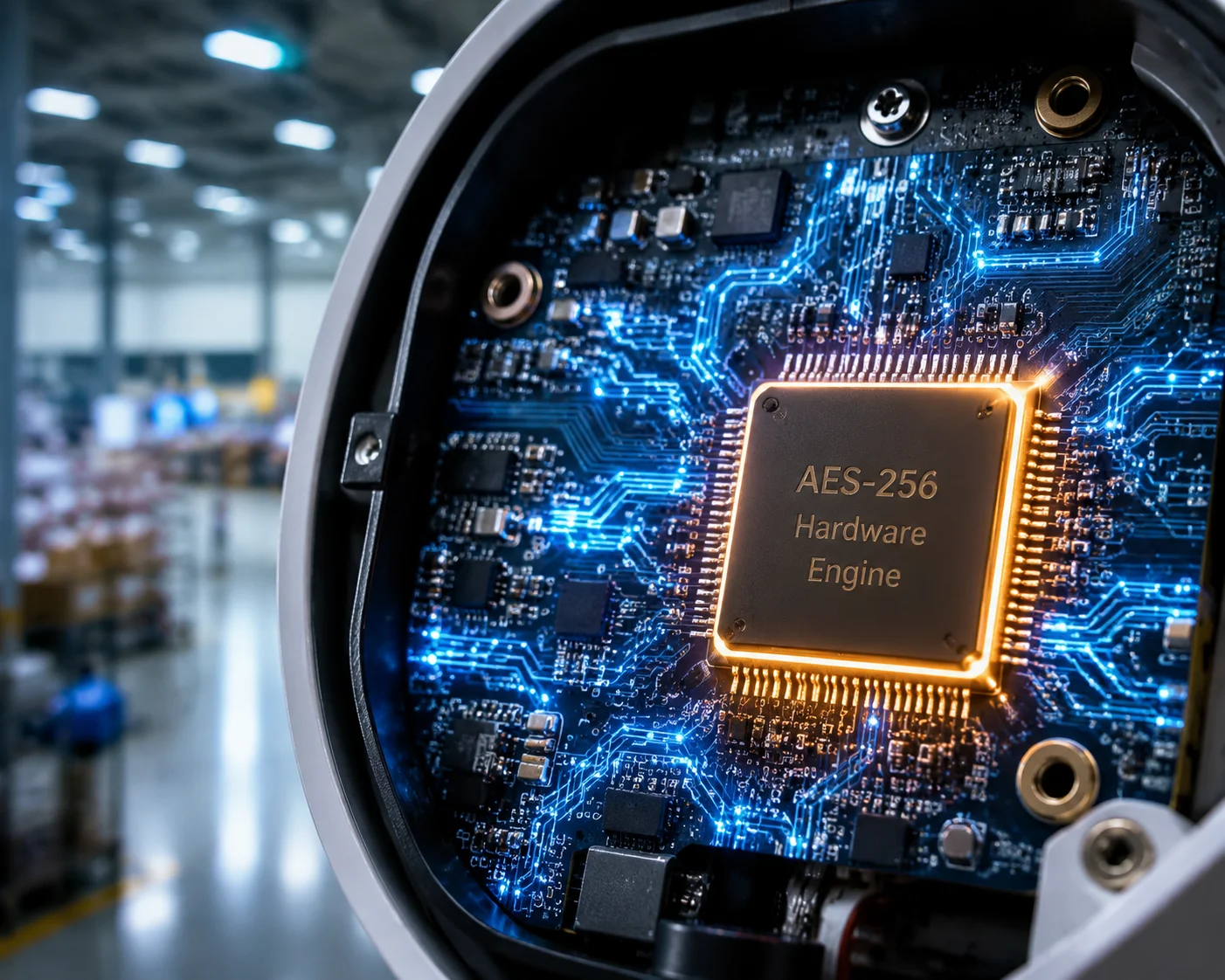 AES-256-Hardware-Verschlüsselungs-Engine im PTZ-Kamera-SoC-Prozessor