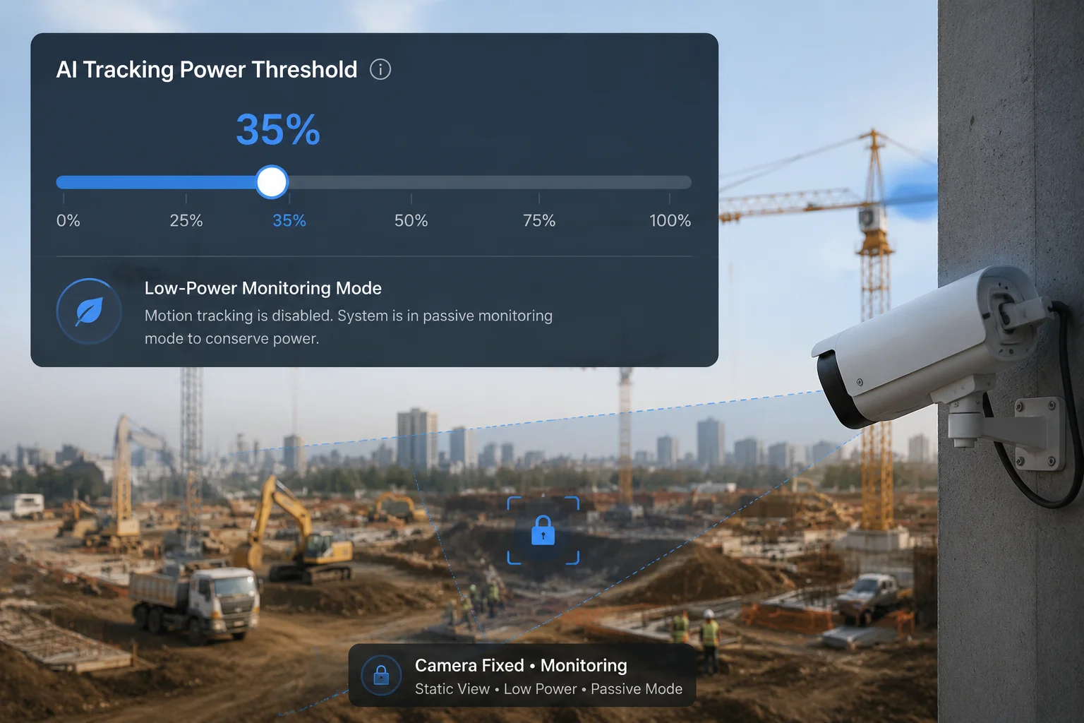 custom SOC threshold AI tracking solar camera