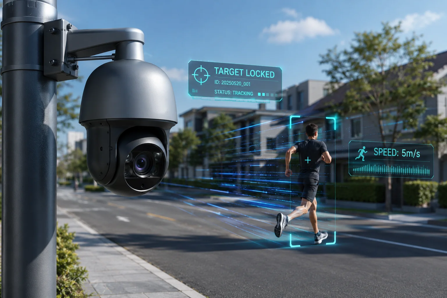 Velocidade de rastreamento PTZ e rastreamento de IA