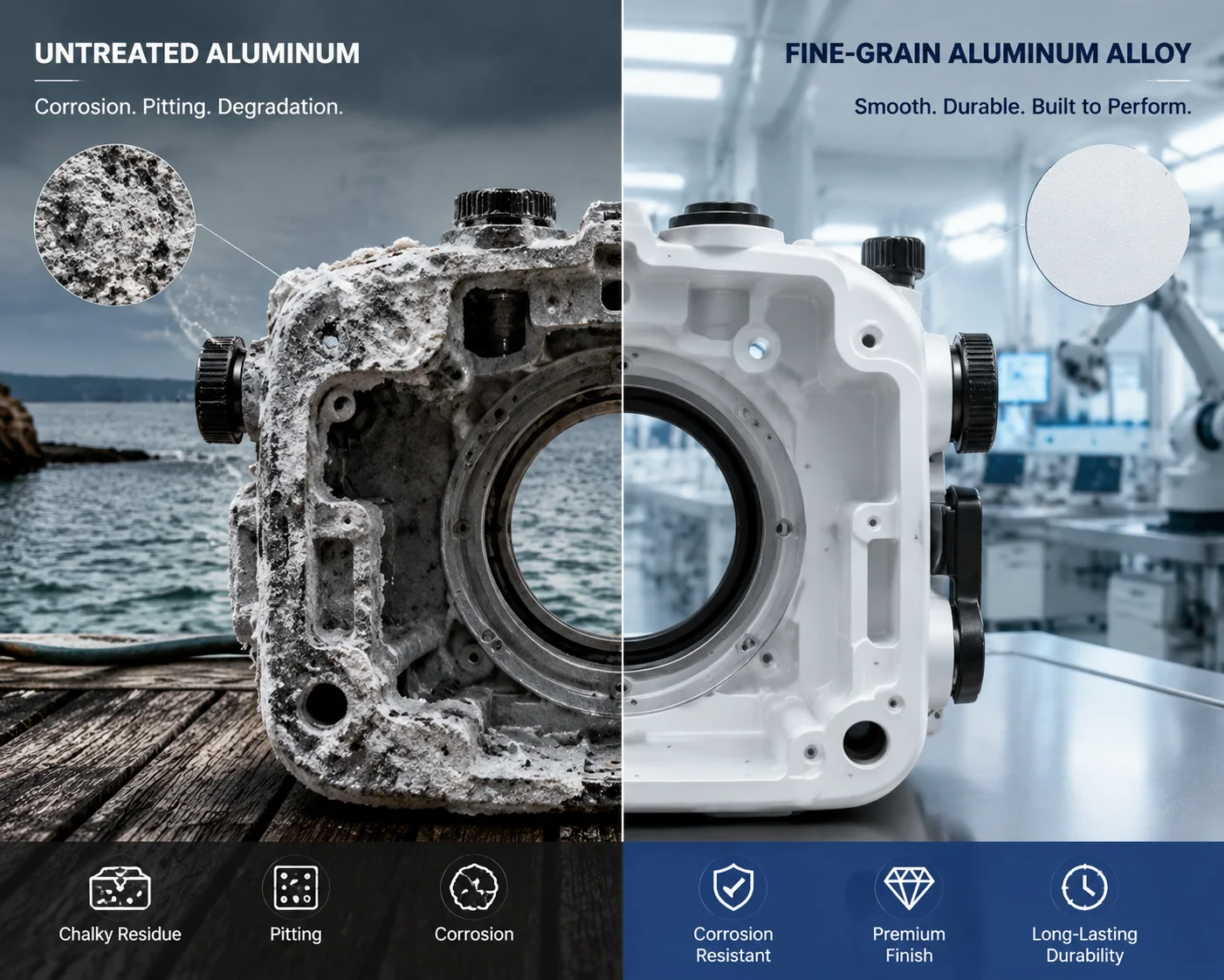 white rust aluminum PTZ camera housing prevention