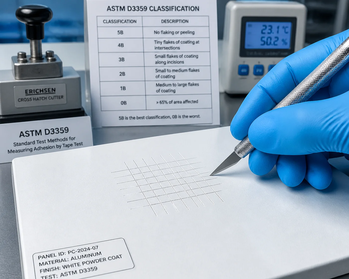 ASTM-Bewertung Pulverbeschichtung Kreidungs-Abblätterungs-Test PTZ-Gehäuse