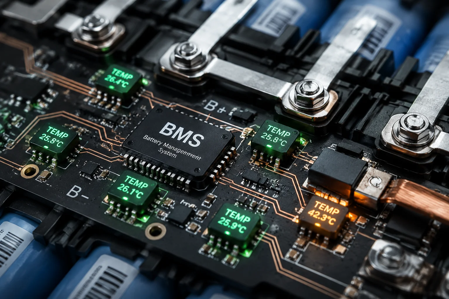 مستشعرات درجة حرارة متعددة النقاط لنظام إدارة البطارية (BMS)
