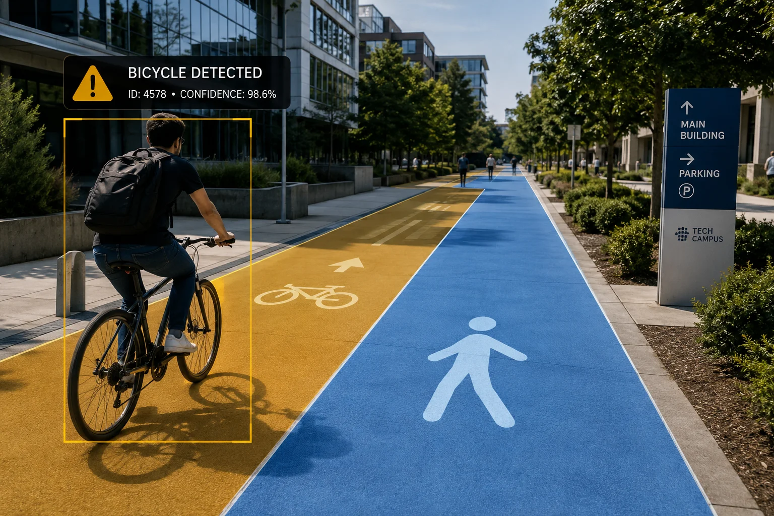Mappatura delle zone per pista ciclabile vs percorso pedonale