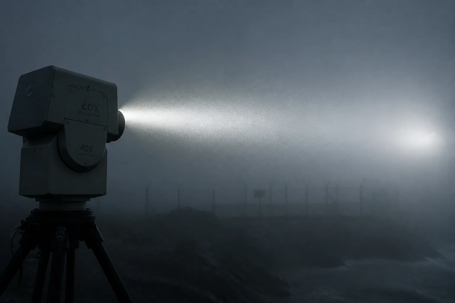 Efeito da névoa atmosférica no alcance da câmera PTZ a laser