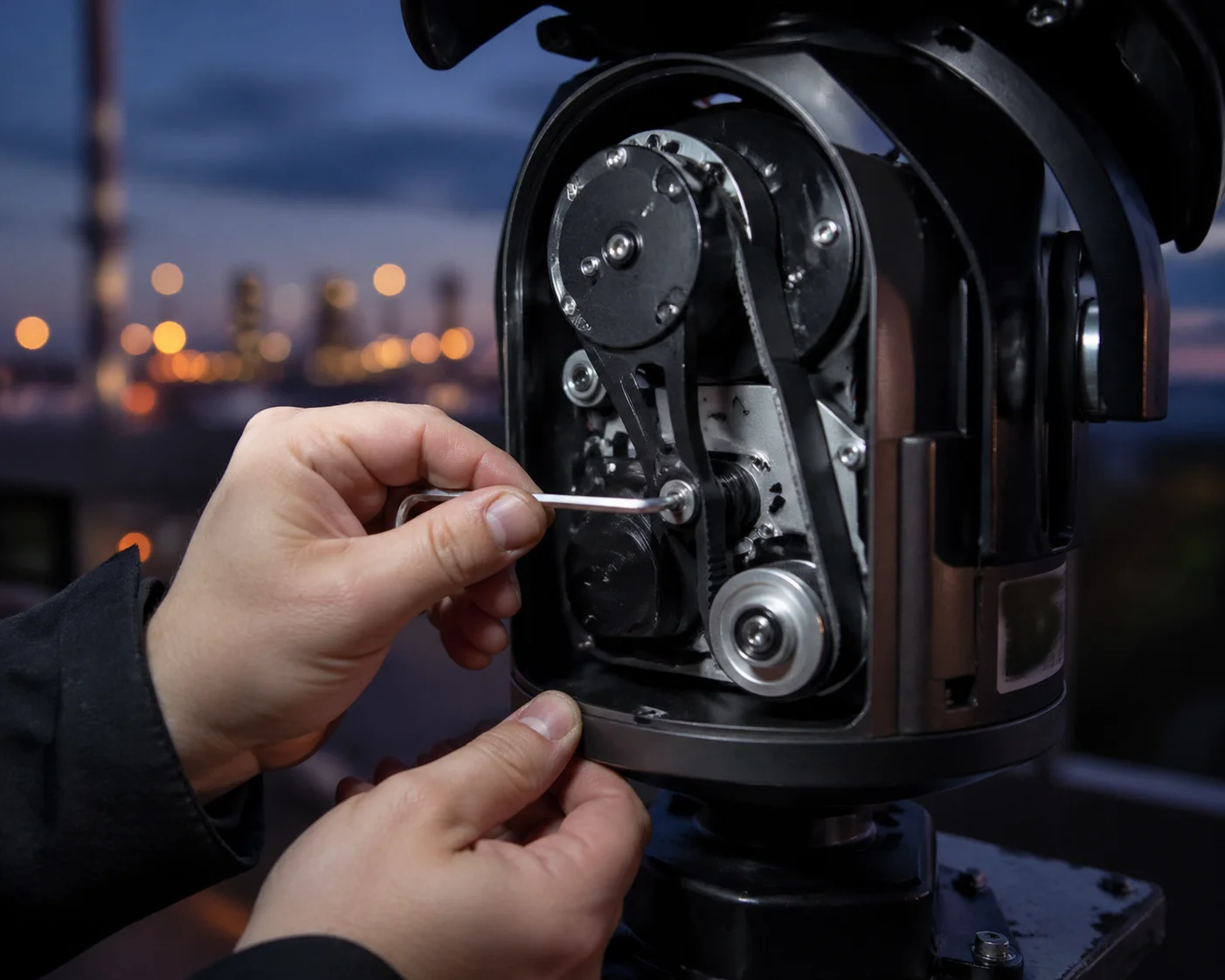 belt-driven PTZ tension adjustment after heavy use