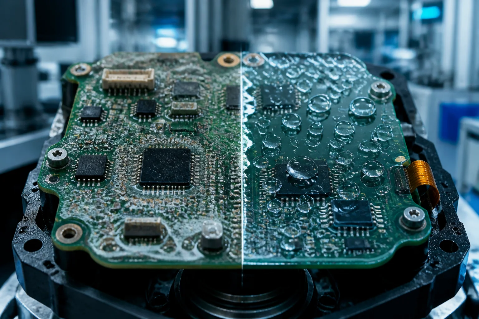 PCB de câmera PTZ com revestimento conforme para proteção contra umidade