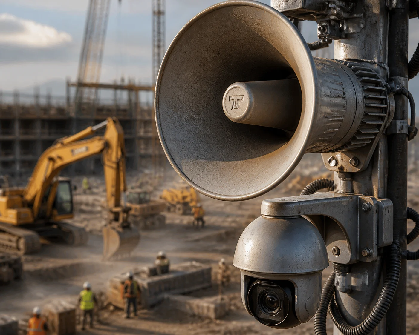 inteligibilidade de áudio 30 metros canteiro de obras alto-falante tipo corneta