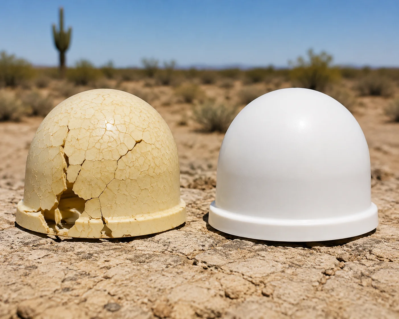 Radome material UV aging and signal attenuation on 4G solar PTZ camera