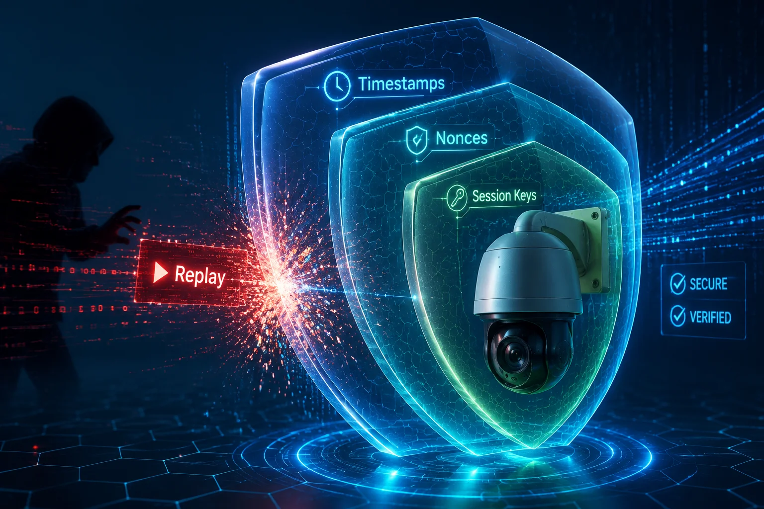 P2P clave dinámica prevención de ataque de repetición seguridad cámara