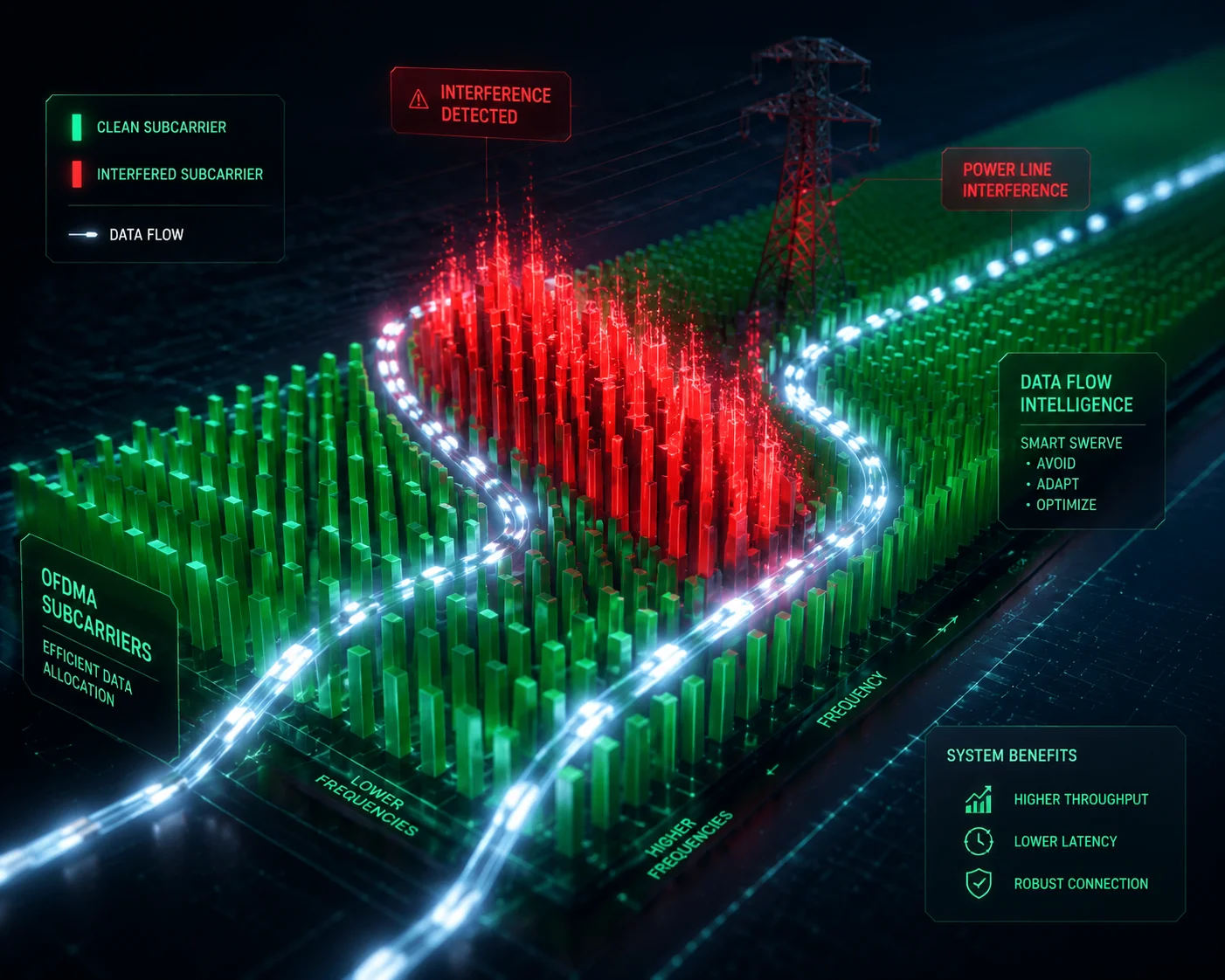 4G LTE OFDMA subcarrier allocation in high-EMC zones