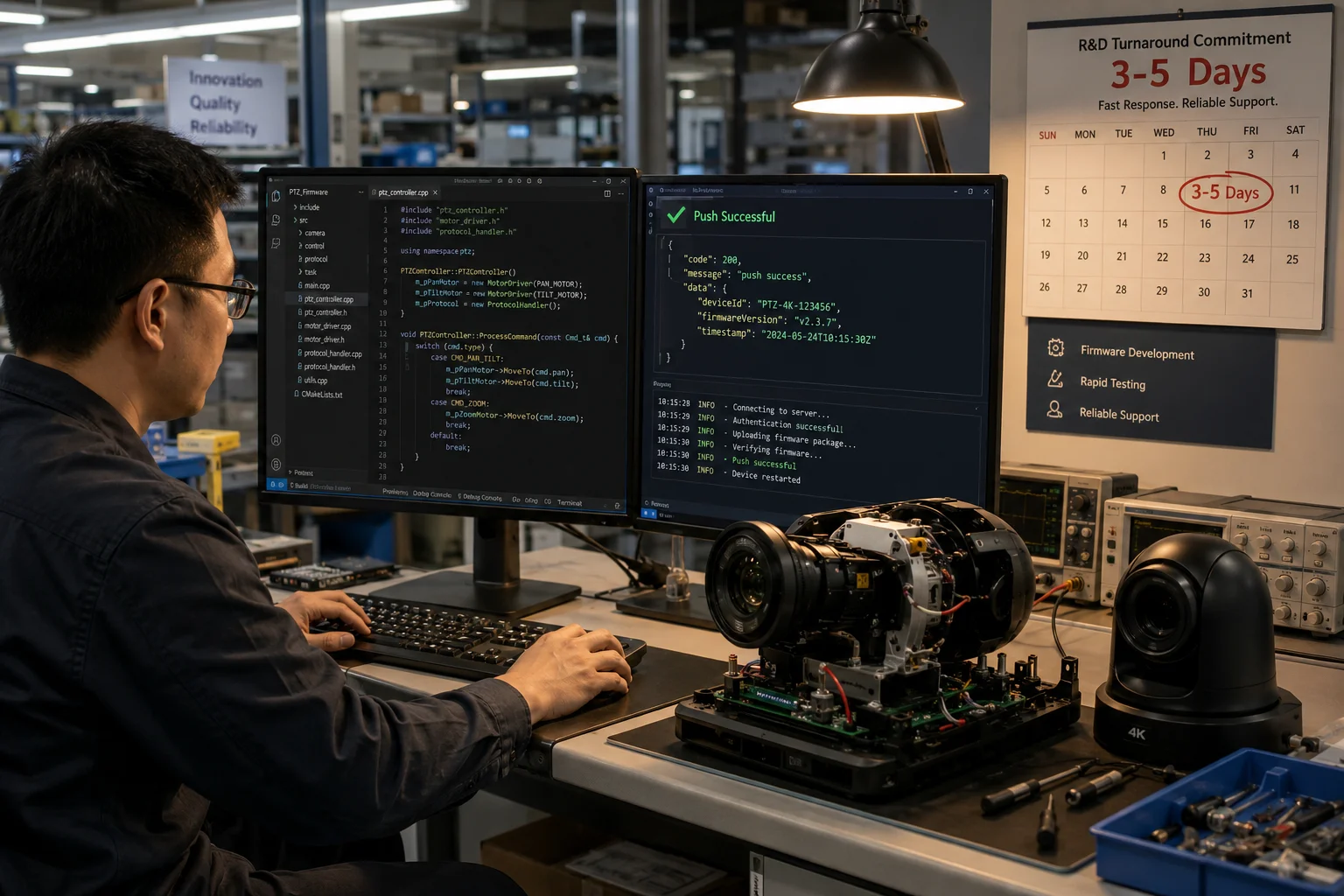Schnelle Durchlaufzeit für JSON-Firmware-Anpassungen