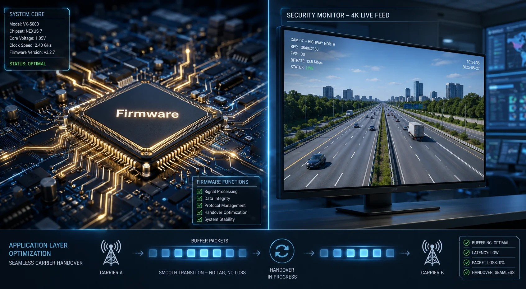 firmware video lag prevention during LTE handover