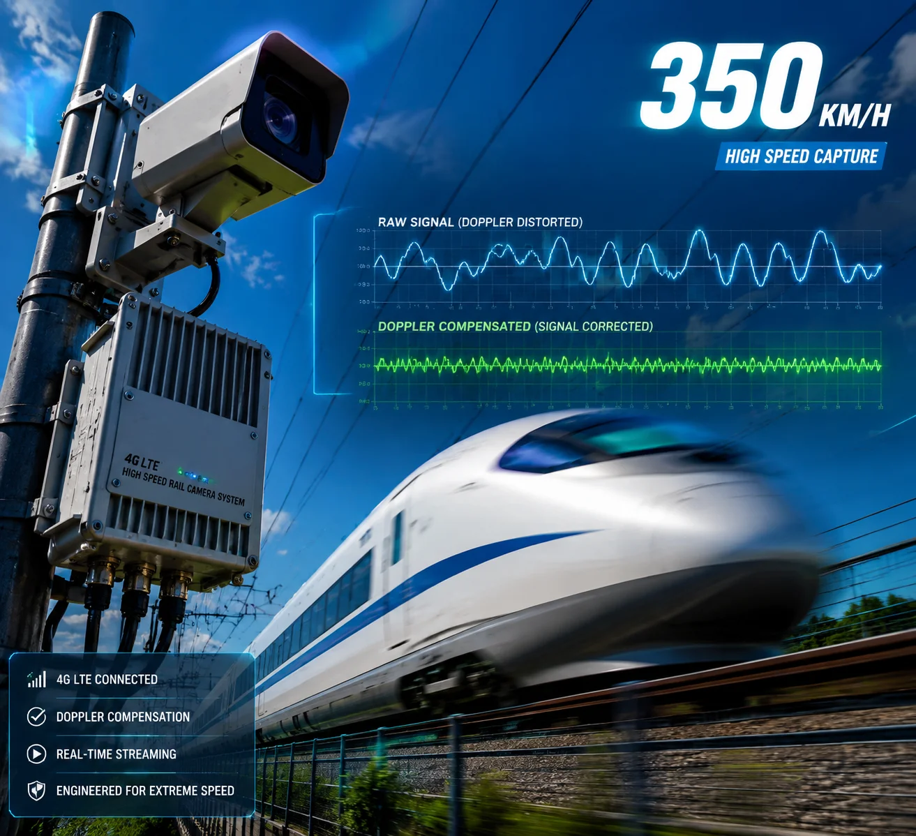Doppler effect compensation high-speed vehicle 4G modem