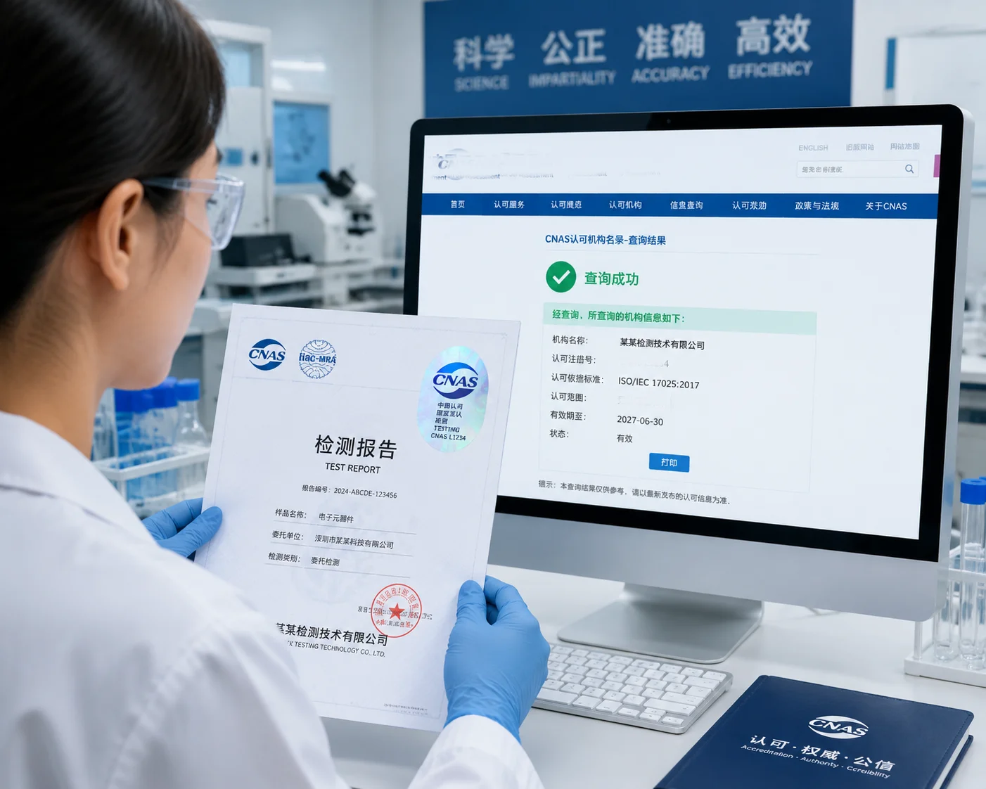 Verificación de laboratorio acreditado por CNAS para informes de clasificación IP