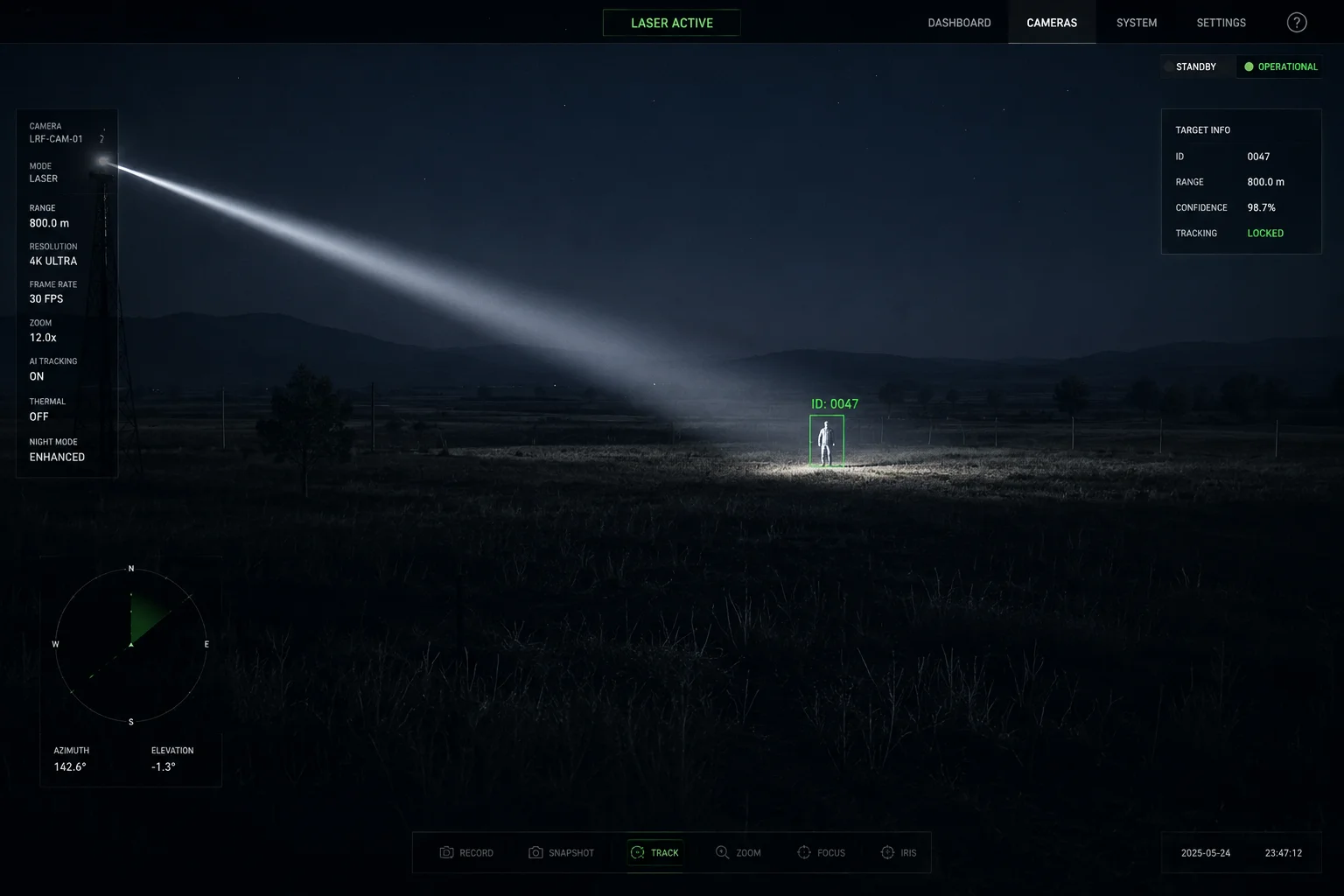 800m laser module AI identification maximum range PTZ