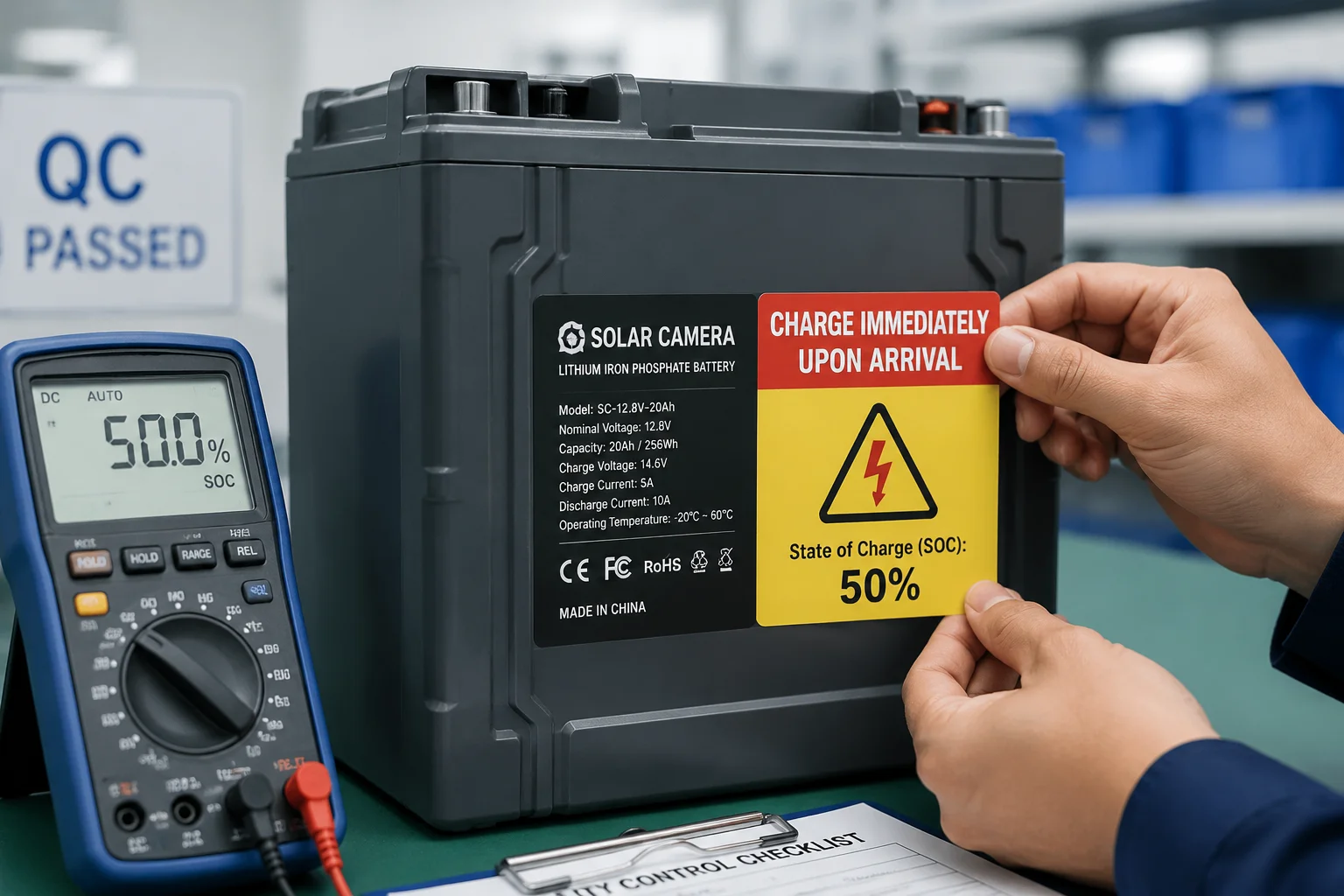 Batterie Ladezustand Versandetikett