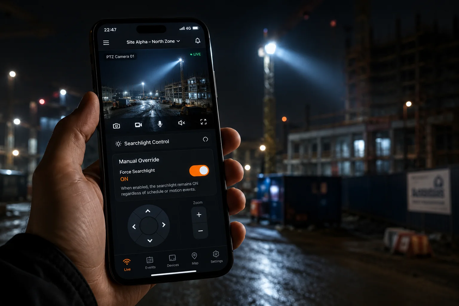 Mobile App manuelles Alarmausgangs-Override PTZ-Kamera