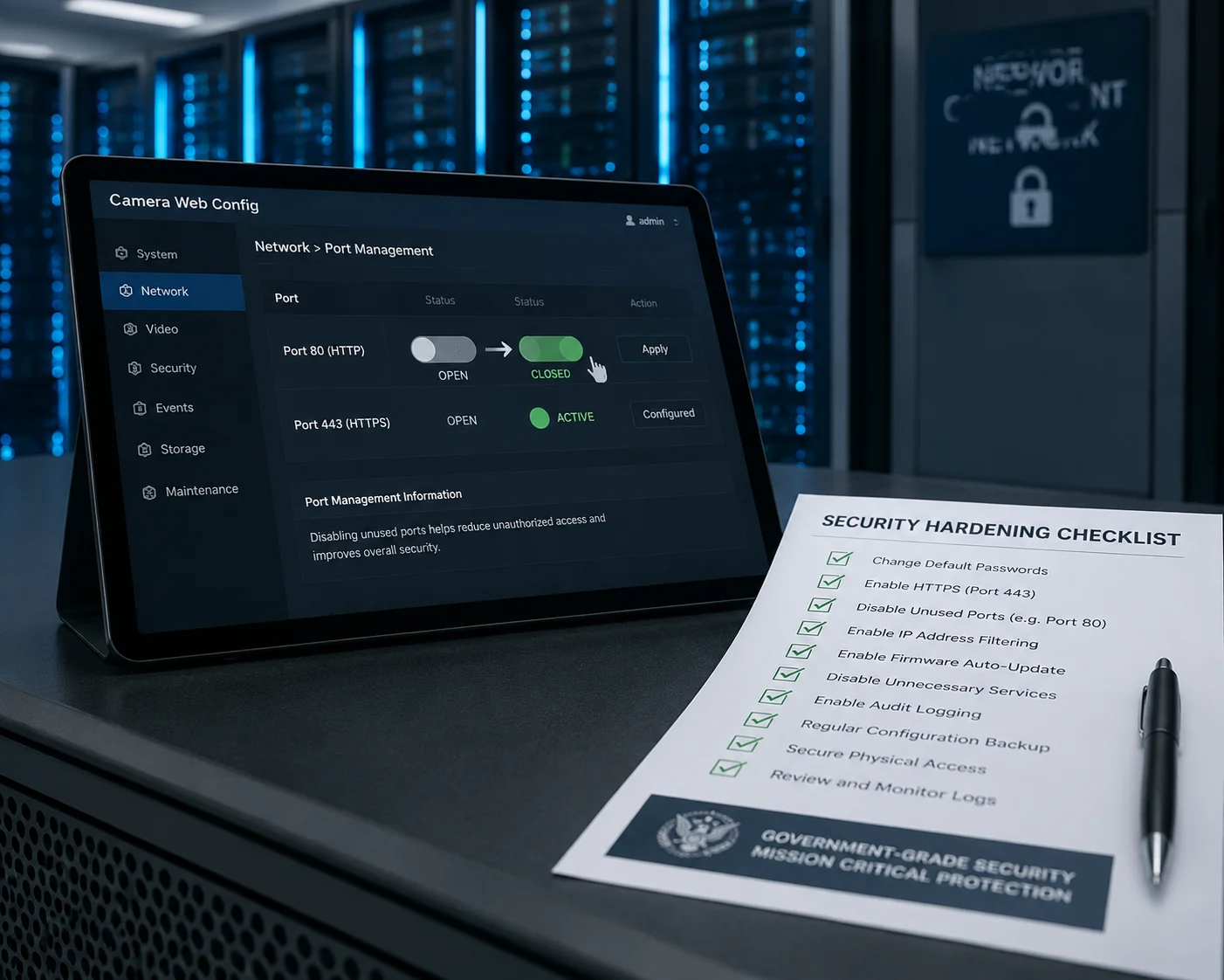 HTTP-Port 80 deaktivieren PTZ-Kamera Netzwerksicherheitseinstellungen