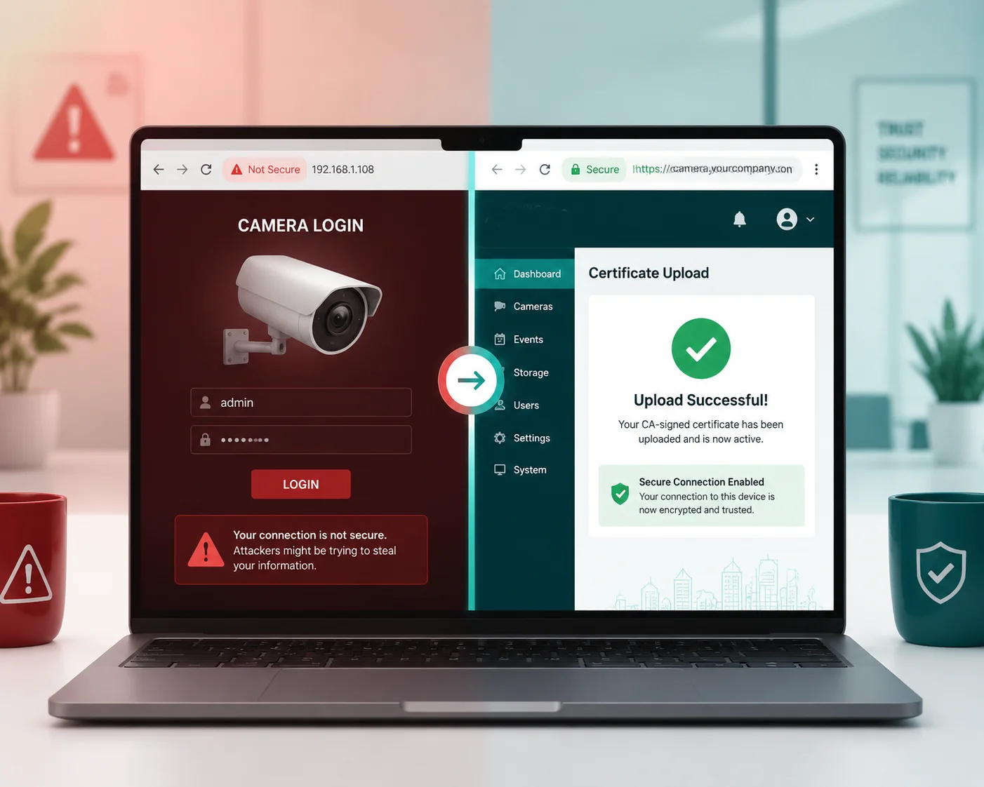 PTZ-Kamera SSL-Zertifikat-Upload-Weboberfläche