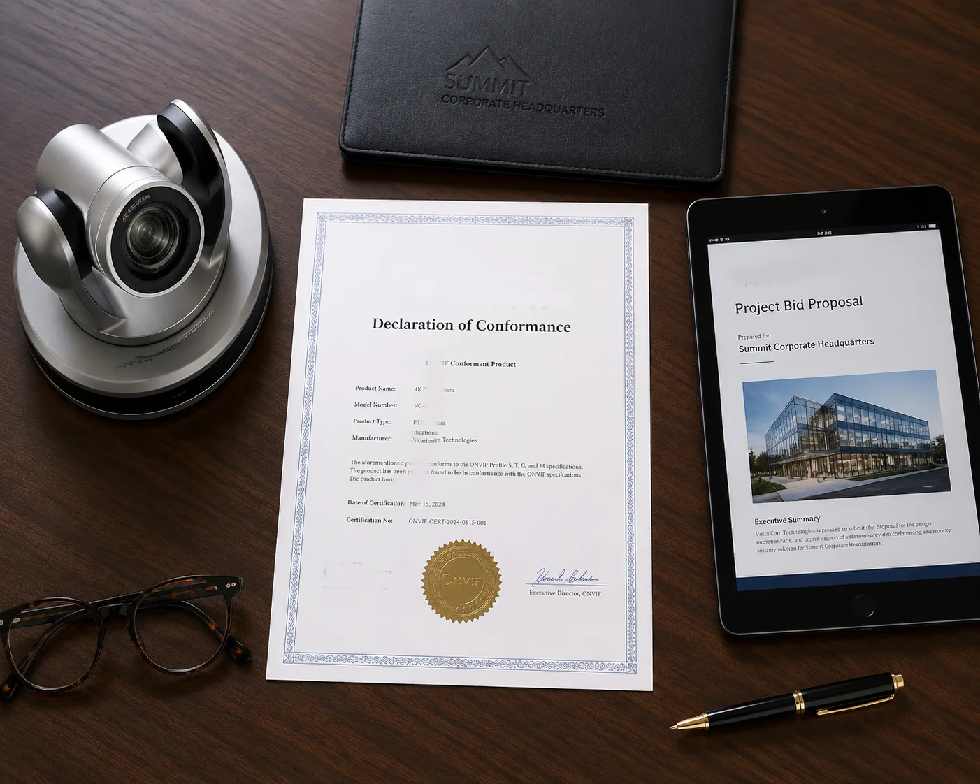 ONVIF Declaration of Conformance document for project bid