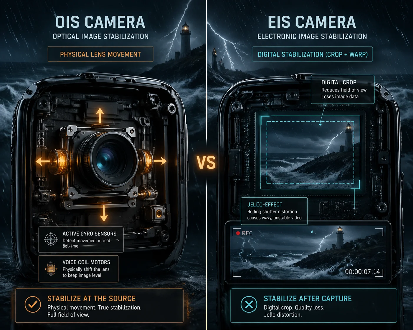 OIS vs EIS comparison in storm conditions