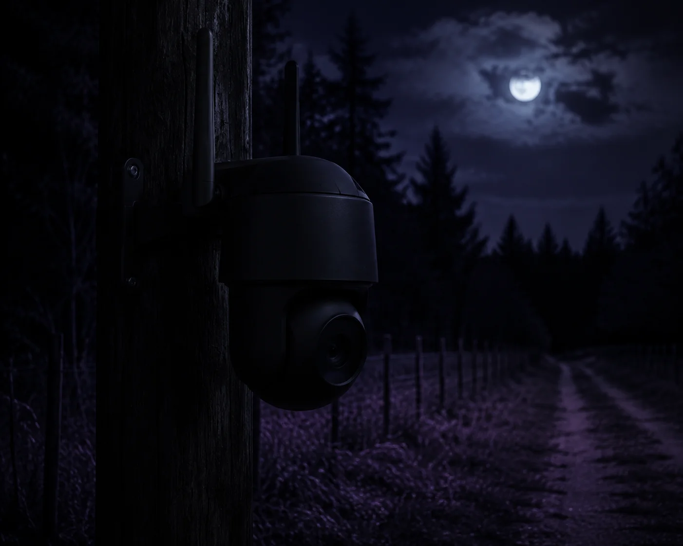 Stealth mode 4G PTZ camera with LEDs turned off for covert deployment