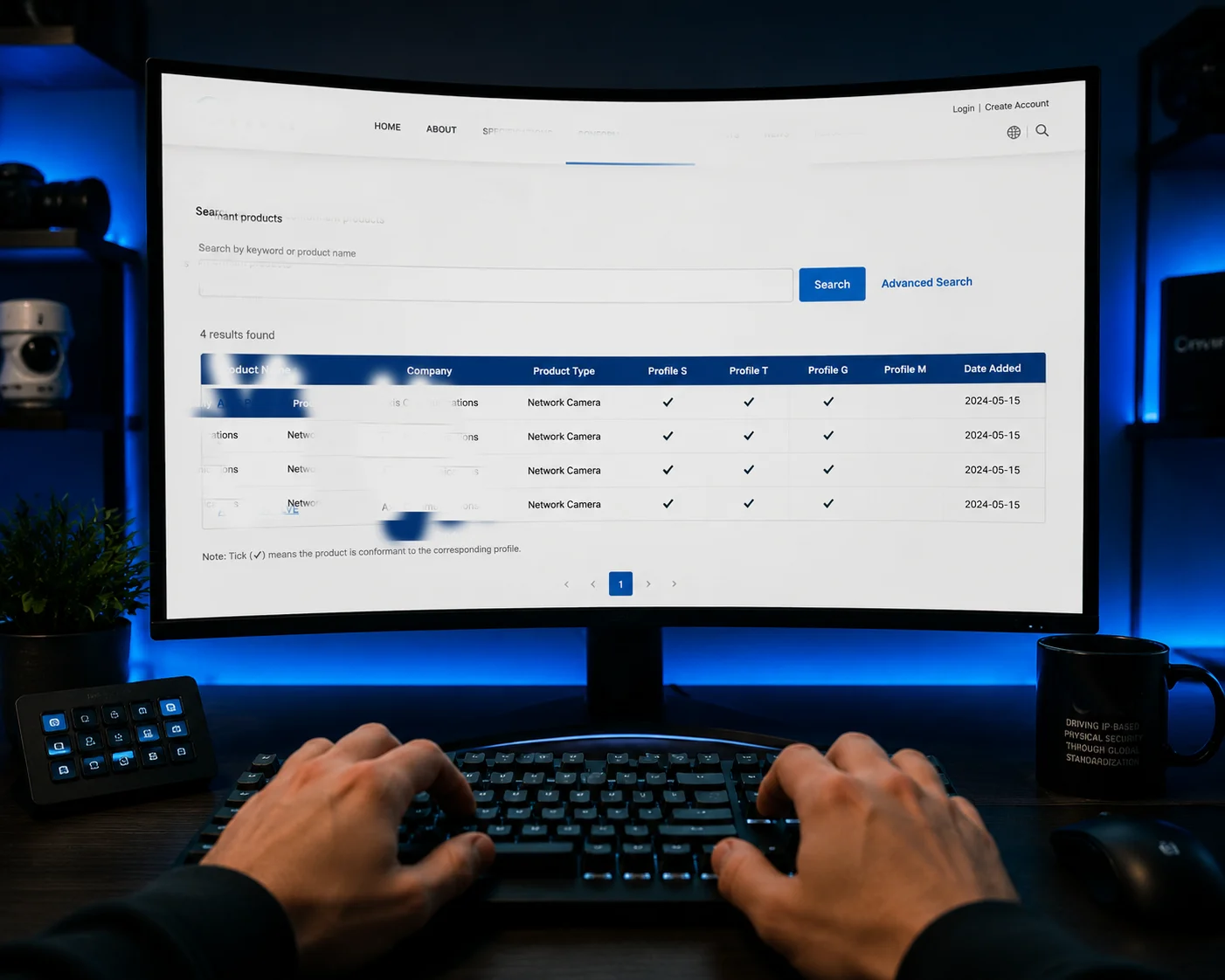 Verify ONVIF certification on official ONVIF.org website