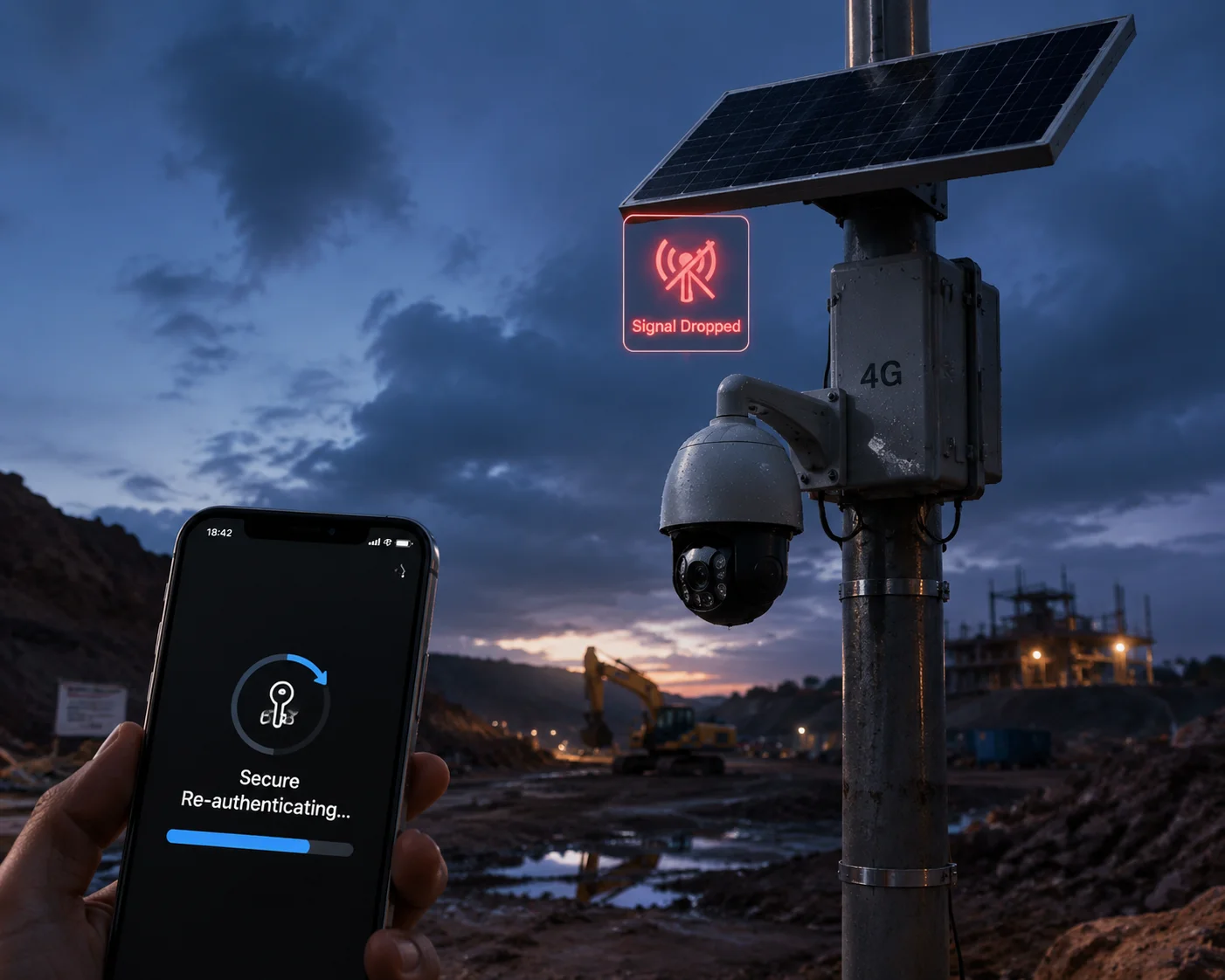 Interrupción de señal 4G Sincronización de clave P2P Cámara
