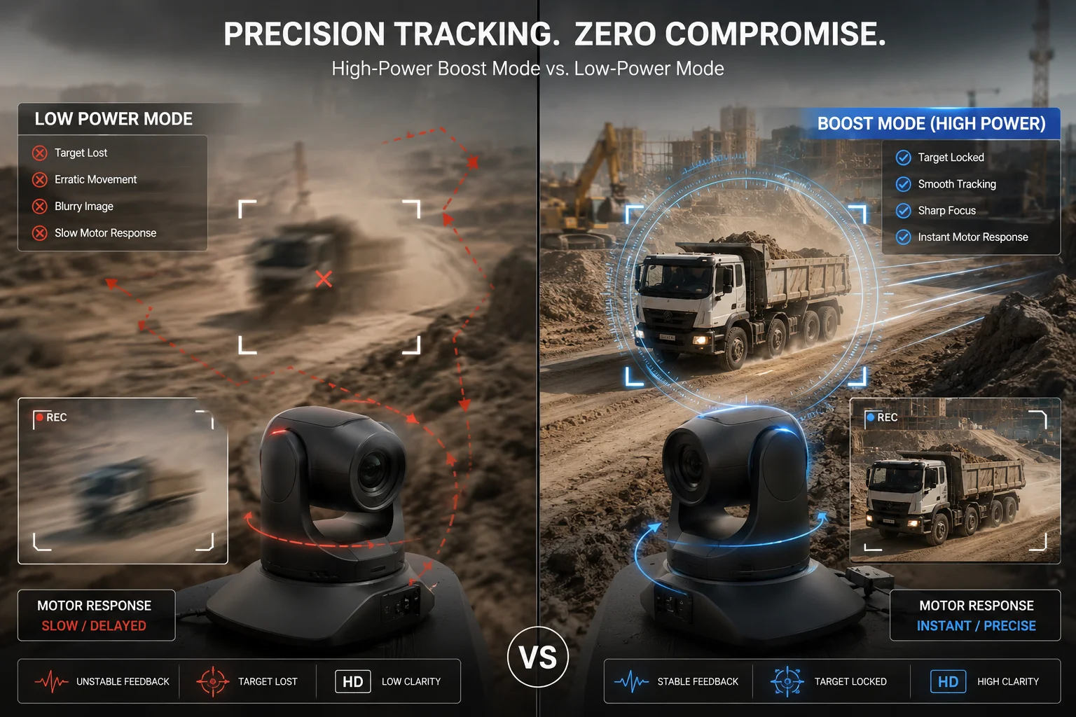 target tracking accuracy comparison high precision vs eco mode
