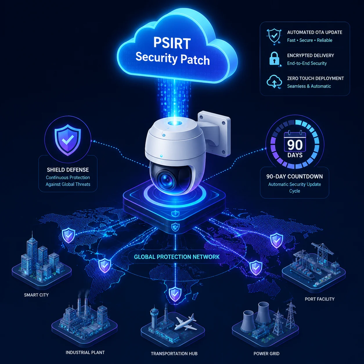 CVE vulnerability patching OTA firmware update PTZ camera