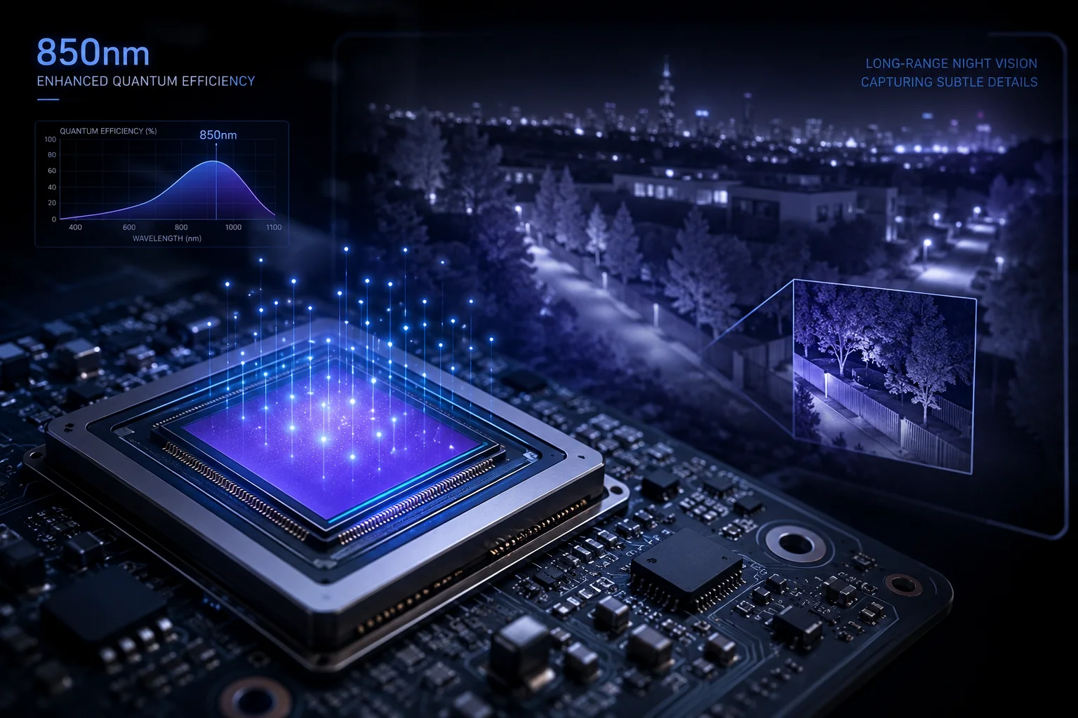 Sensor de sensibilidad NIR aumenta la distancia de detección nocturna de la cámara