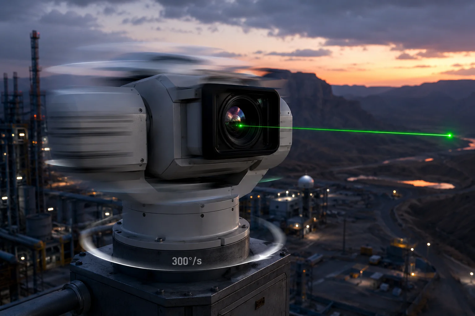 Compensação de desvio do laser na velocidade máxima da PTZ